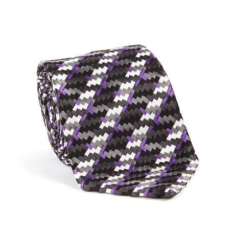 Tom Ford // Pixel Classic Silk Tie // Purple + Grey