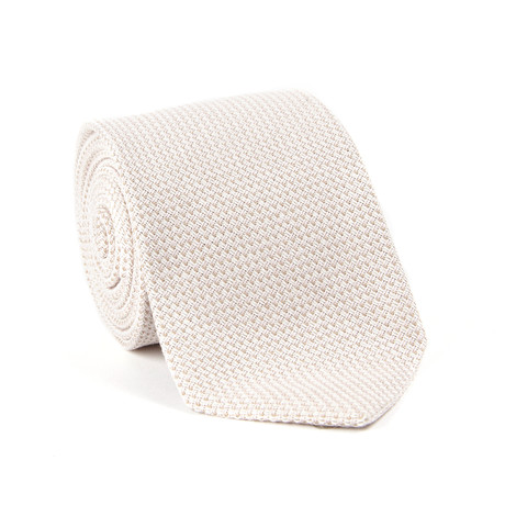 Tom Ford // Micro Basketweave Classic Silk Tie // Ivory (Ivory)