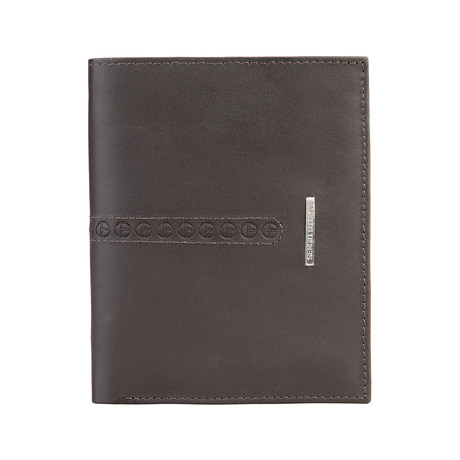 Stamped Leather Wallet // Smoke