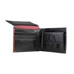 Stitched Leather Wallet // Black