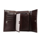 Double Stitched Fold Over Wallet // Chocolate