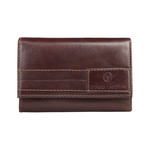 Double Stitched Fold Over Wallet // Chocolate