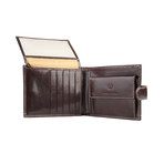 Stitched Flap Leather Wallet // Dark Brown