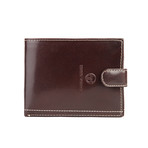 Stitched Flap Leather Wallet // Dark Brown