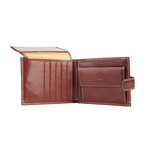 Stitched Flap Leather Wallet // Burgundy