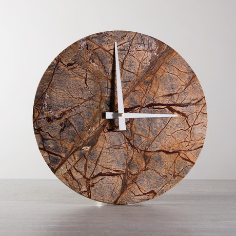Marble Clock // Forest Brown