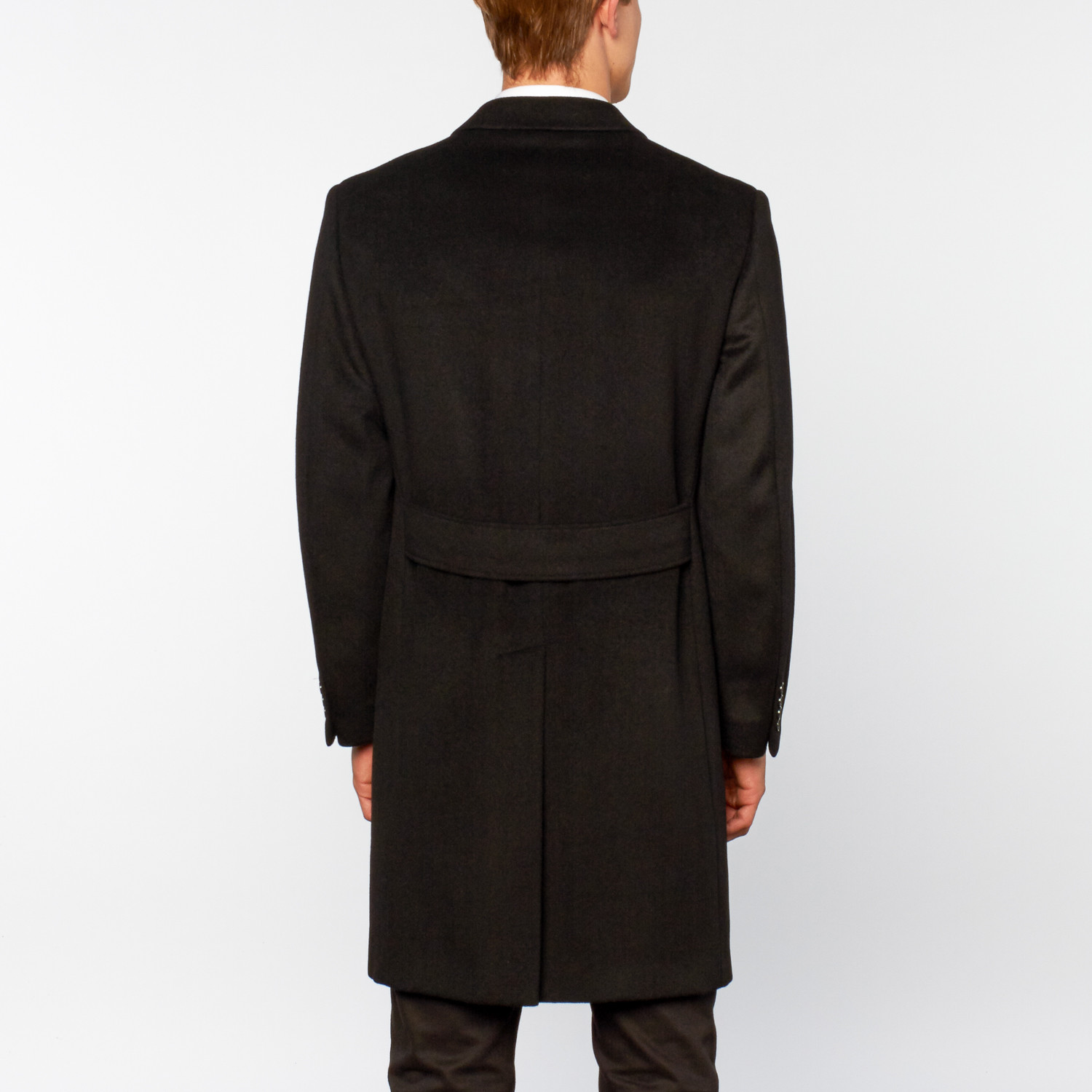 Mattarazi Uomo // Pablo Overcoat with Notch Lapel // Black (S ...