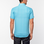 Palermo Short-Sleeve Button-Up // Bright Turquoise Check (S)