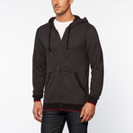 Zip Front Hooded Sweatshirt // Asphalt Heather (2XL)