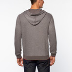 Zip Front Hooded Sweatshirt // Charcoal Heather (XS)