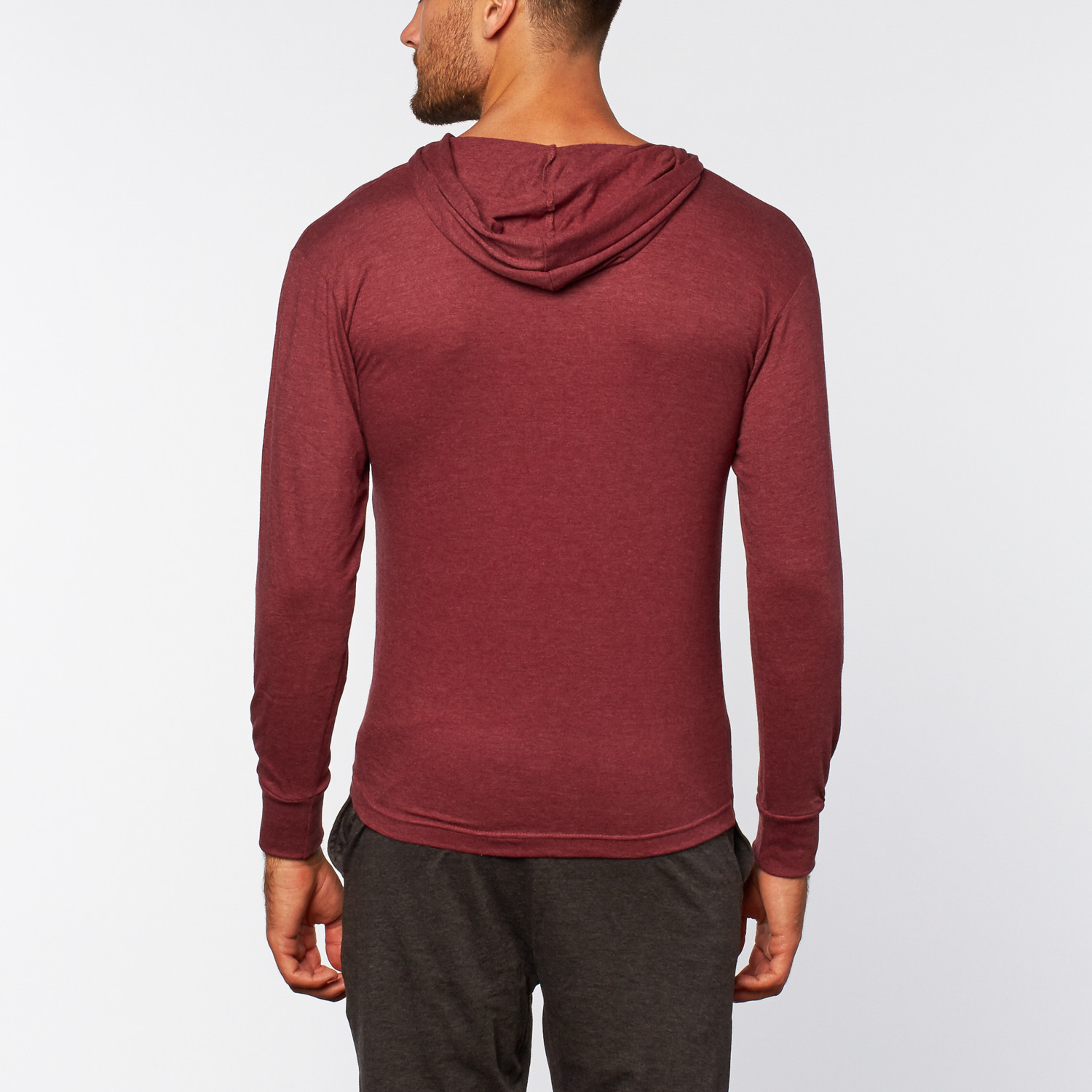 Knit Hoodie with Kangaroo Pocket // Burgundy (S) - Bottoms Out - Touch ...