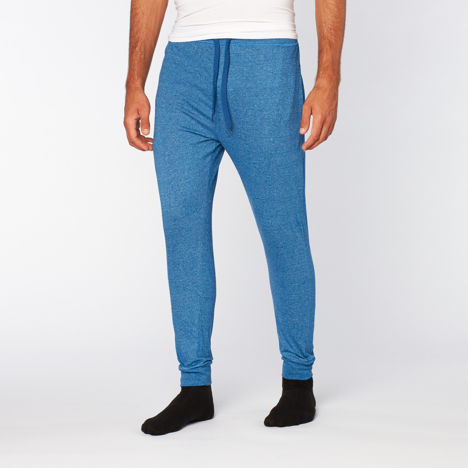 blue and white jogger pants