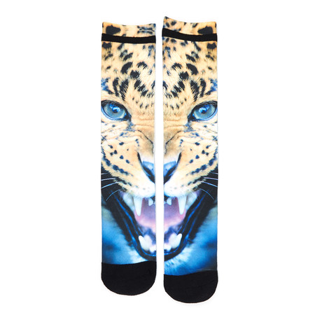 Full Cheetah Crew Sock // Single Pair
