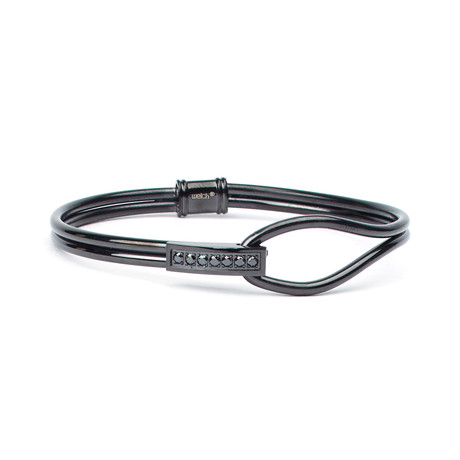 Dinar Stainless Steel Hinge Bracelet // Black