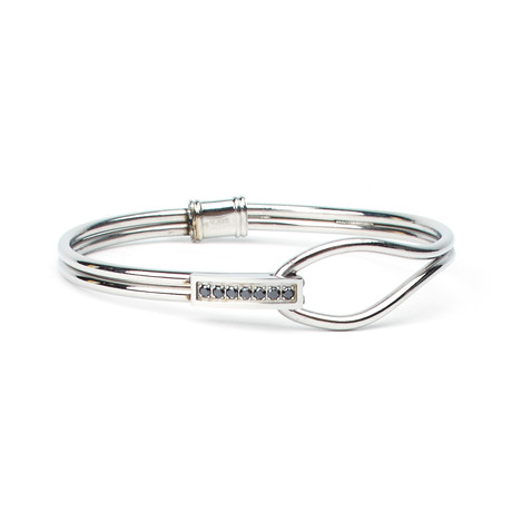 Erbaa Stainless Steel Hinge Bracelet // Silver