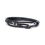 Dalaman Woven Leather Wrap Bracelet // Black