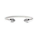 Erdek Dueling Skulls Stainless Steel Bracelet // Silver