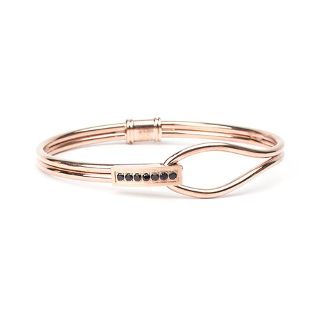 Patnos Stainless Steel Hinge Bracelet // Rose Gold