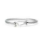 Milas Stainless Steel Cable Bracelet // Silver