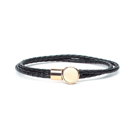 Fatsa Woven Leather Cord Bracelet // Black