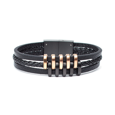 Adana Leather Cord Bracelet // Black