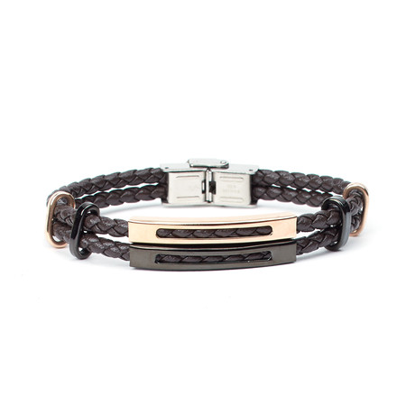 Van Woven Leather Cord Bracelet // Dark Brown