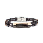 Van Woven Leather Cord Bracelet // Dark Brown