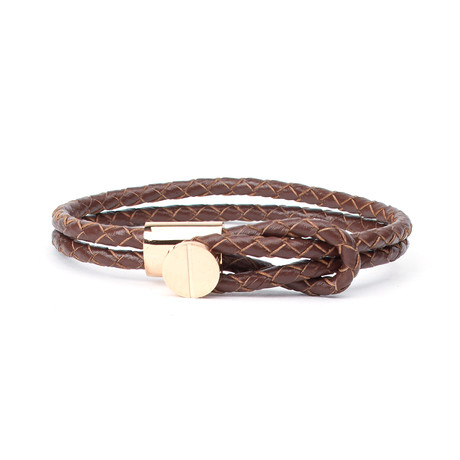 Tarsus Woven Leather Cord Bracelet // Brown