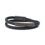 Erzurum Woven Leather Wrap Bracelet // Black