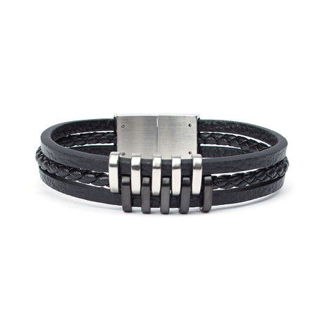 Konya Leather Cord Bracelet // Black