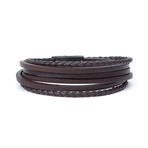 Antalya Leather Multi Cord Bracelet // Dark Brown