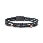 Kayseri Woven Leather Cord Bracelet // Black