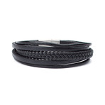 Gaziantep Leather Multi Cord Bracelet // Black