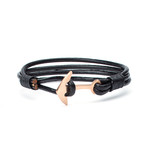 Izmir Hook Leather Cord Bracelet // Black