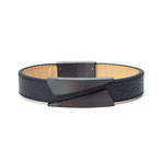 Bursa Grained Leather Bracelet // Black