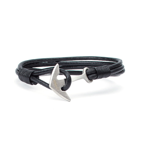 Ankara Hook Leather Cord Bracelet // Black