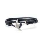 Ankara Hook Leather Cord Bracelet // Black