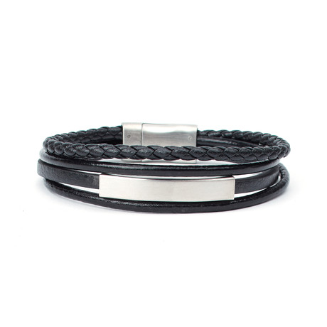 Edirne Cord Leather Bracelet // Black