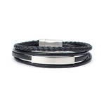 Edirne Cord Leather Bracelet // Black