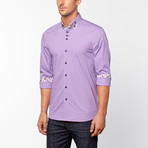 Floral Detail Button-Up // Light Purple (XL)