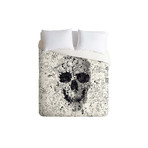 Doodle Skull BW Duvet Cover (Twin)