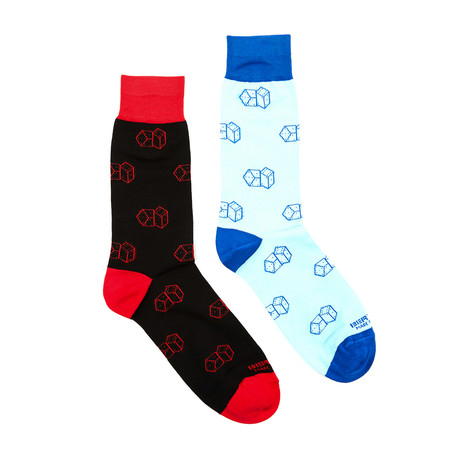 Dress Socks // Multi Square // Pack of 2