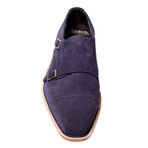 Suede Monkstrap Shoe // Navy Blue (Euro: 45)