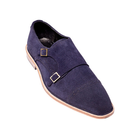 Suede Monkstrap Shoe // Navy Blue (Euro: 41)