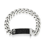 Stainless Steel Chain Bracelet // Black + Silver // 16mm