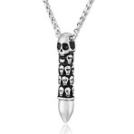 Stainless Steel Skull Bullet Pendant (Gold, Black)