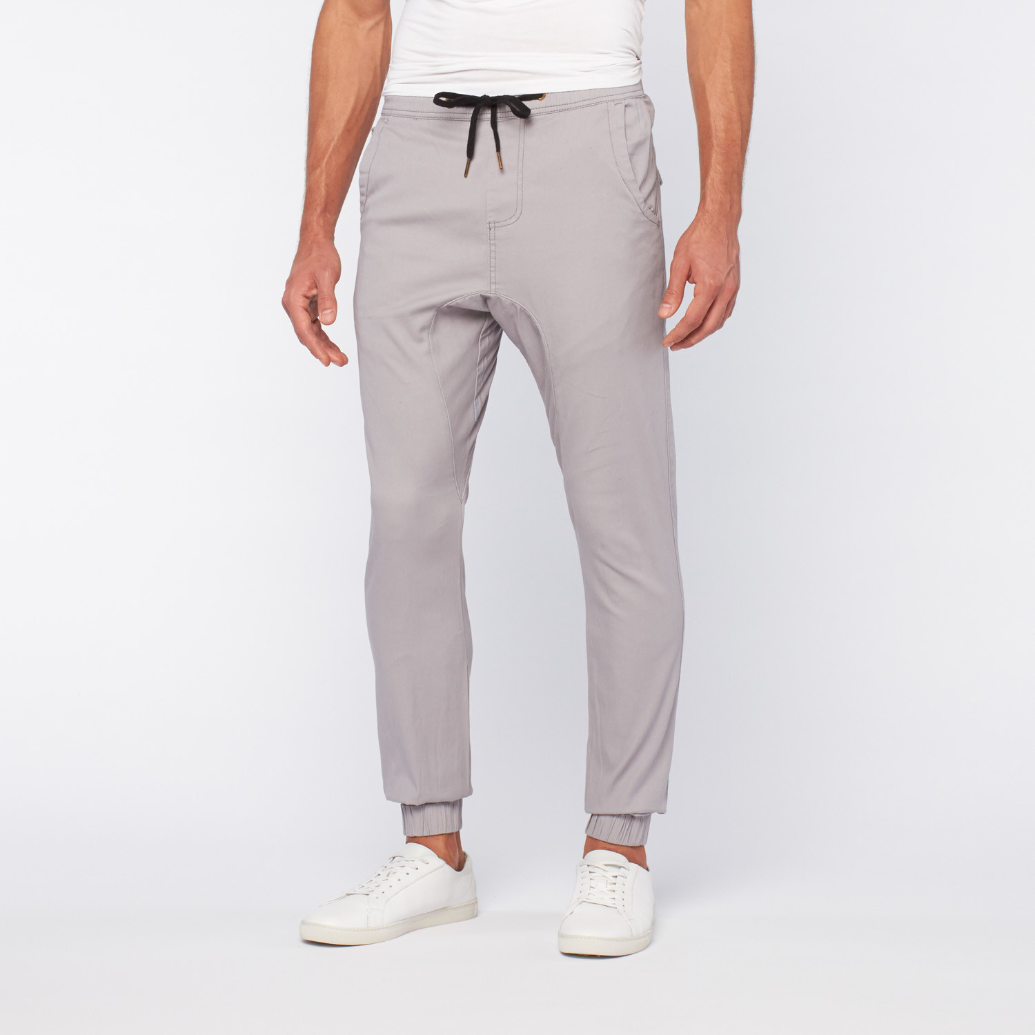 grey chino joggers