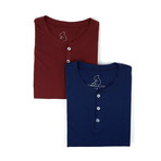 Long-Sleeve Henley Pack // Set of 2 (L)