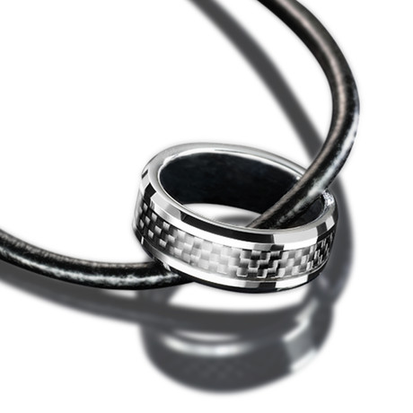 Carbon Fiber Ring Necklace