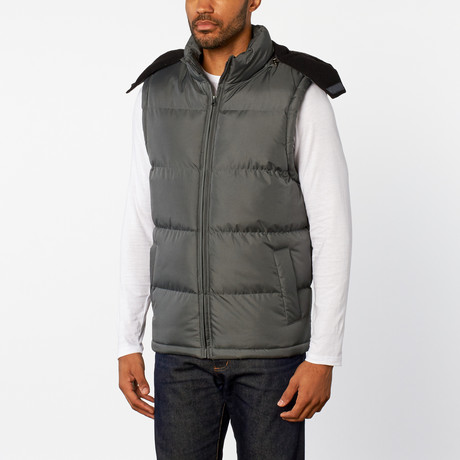 Padded Vest with Removable Hood // Charcoal (S)